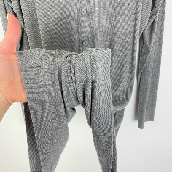 Skims Soft Lounge Button Up Henley Onesie Womens Plus Size 3X Heathered Grey LS - Picture 9 of 16
